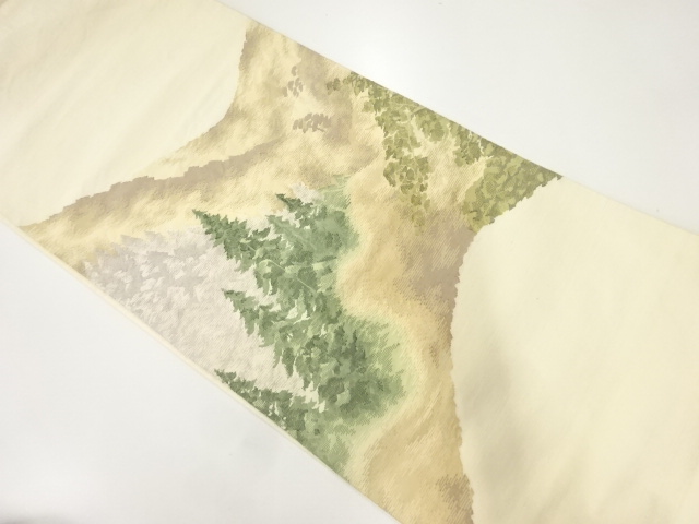 アンティーク　樹木模様織出し袋帯（材料）